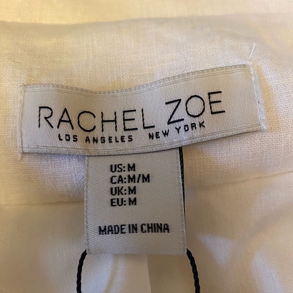 Rachel Zoe white linen lined blazer sz M NWT - Picture 2 of 5